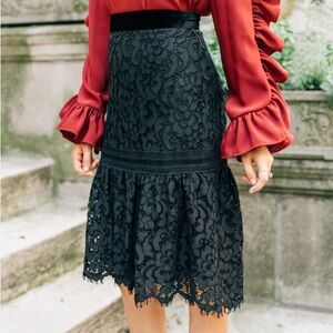 Rachel Parcell Black Lace Skirt Timeless Size Small Luxury Feminine Date Night